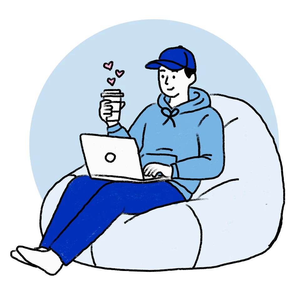 boy sitting on beaniebag chair