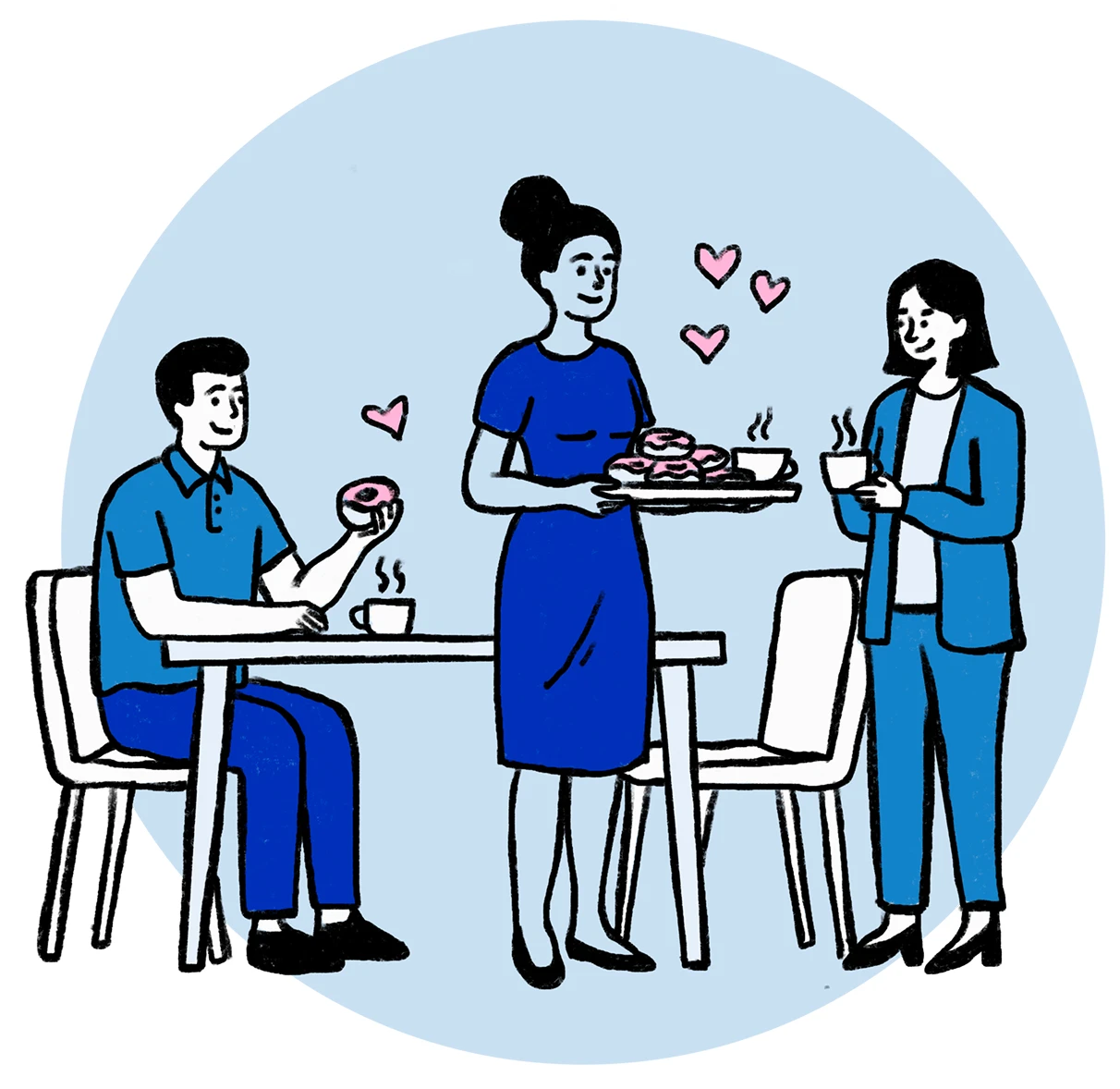 woman serving treats